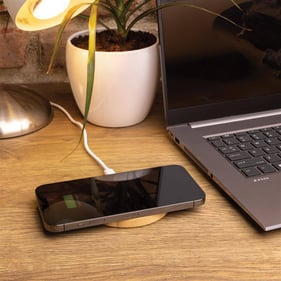 Bamboo Wireless Charger in use