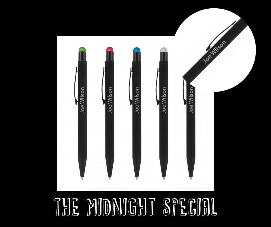 personalised branded products - midnight bowie pen