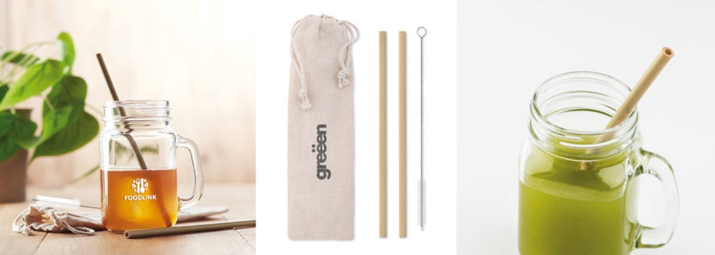 Reusable Promotional Bamboo Straws with brush