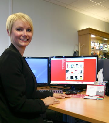 Natalie Kettle at her computer