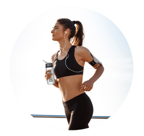 Promotional running bottle earphones and armband