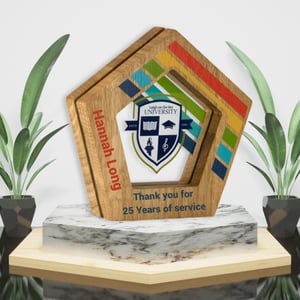 Oak With Recycled Acrylic Pentagon Award