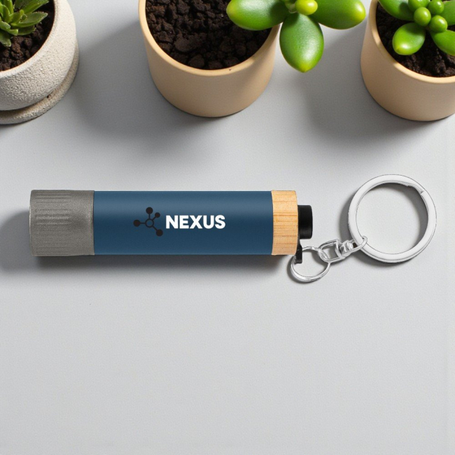 Recycled aluminium keychain torch with compact LED light