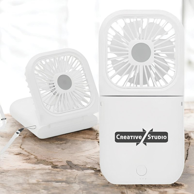 Rechargeable fan with built-in power bank for mobile charging