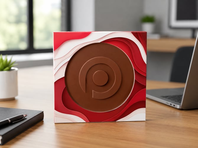 Promotional, branded chocolate disks