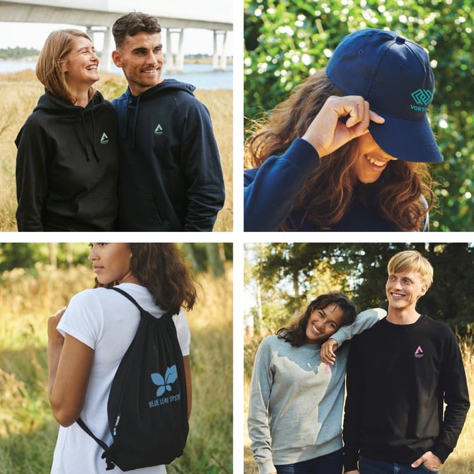 Neutral branded clothing range with independently certified recycled cotton products