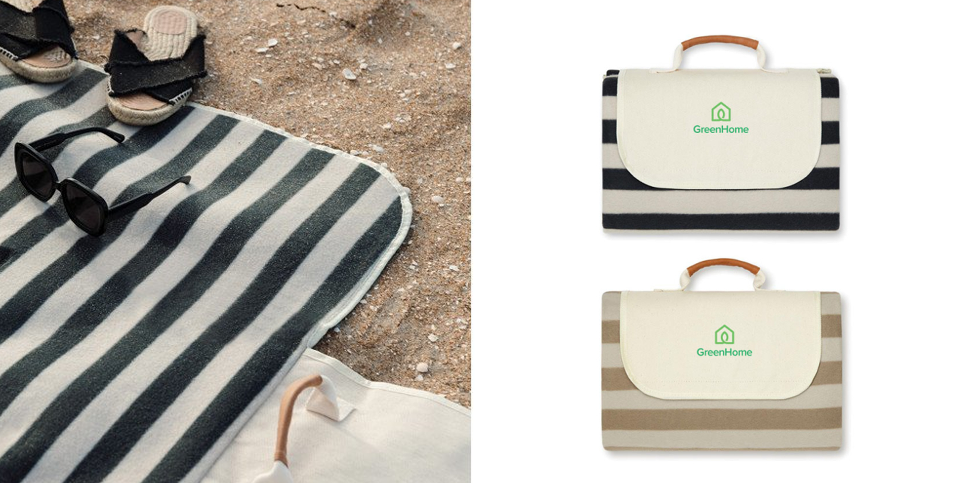 The Alba GRS RPET picnic blanket combines style, comfort, and sustainability, making it an excellent choice for outdoor activities